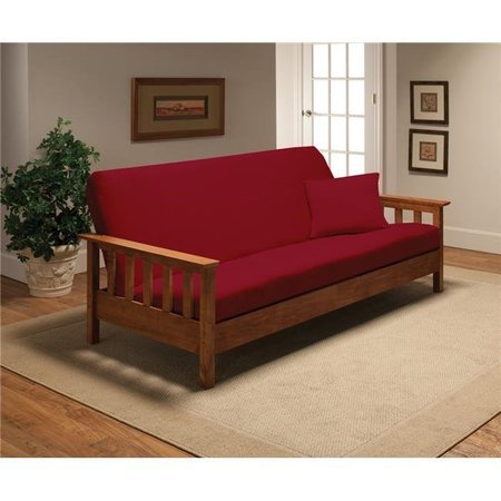 MADISON INDUSTRIES Madison JER-FUT-RD Stretch Jersey Futon Slipcover; Red JER-FUT-RD